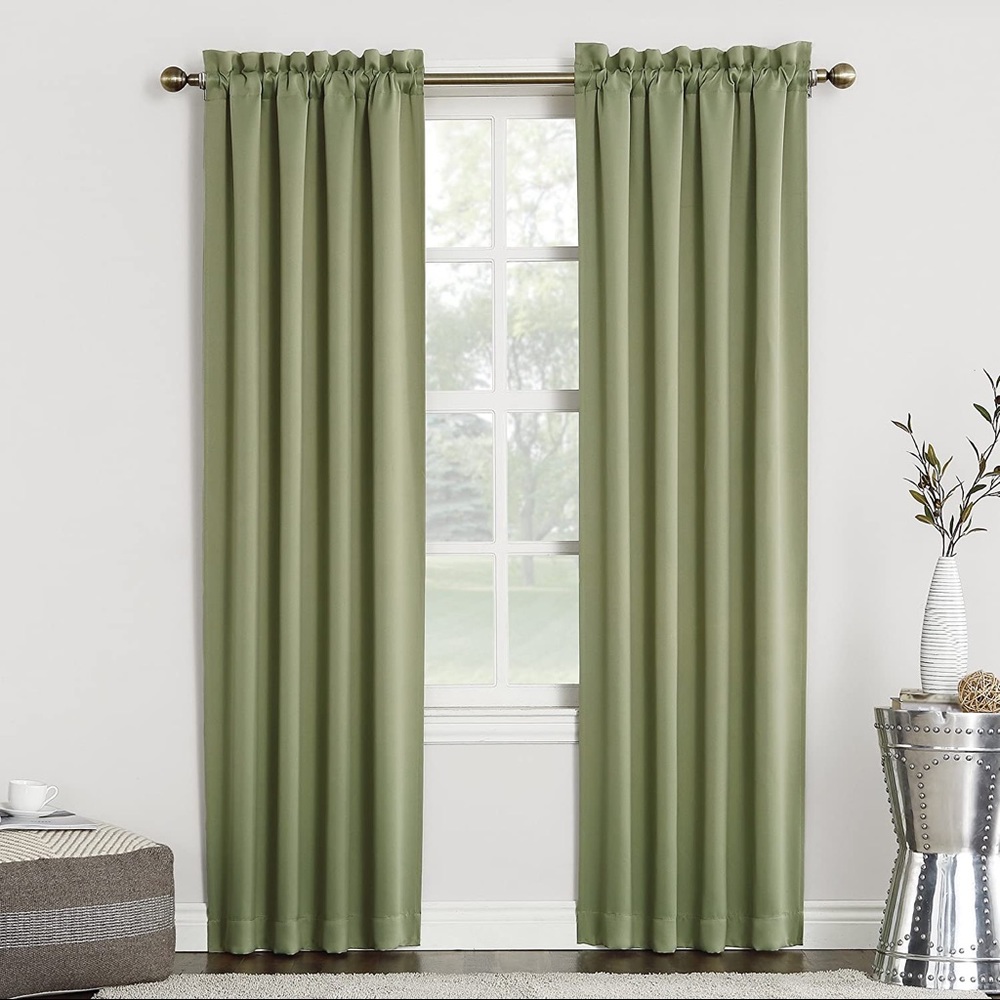 Sun Zero Sage Green Blackout Curtain 40x63” Panel